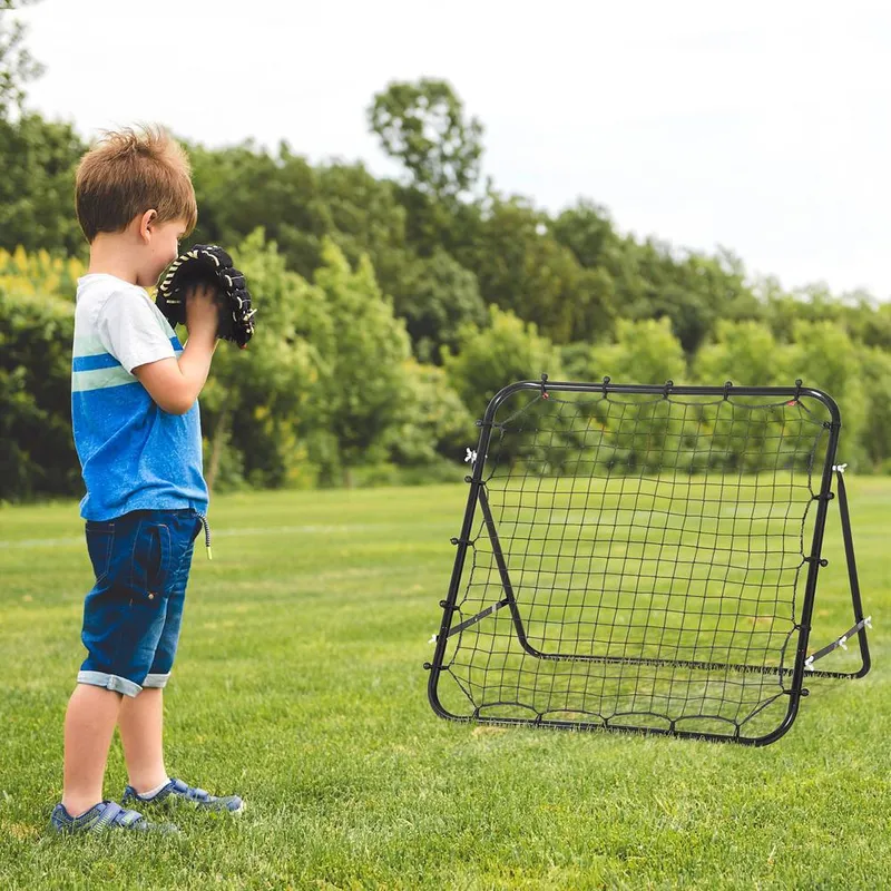 Homcom Rebounder Net Goal for Kids Adults Baseball Football Training Black
