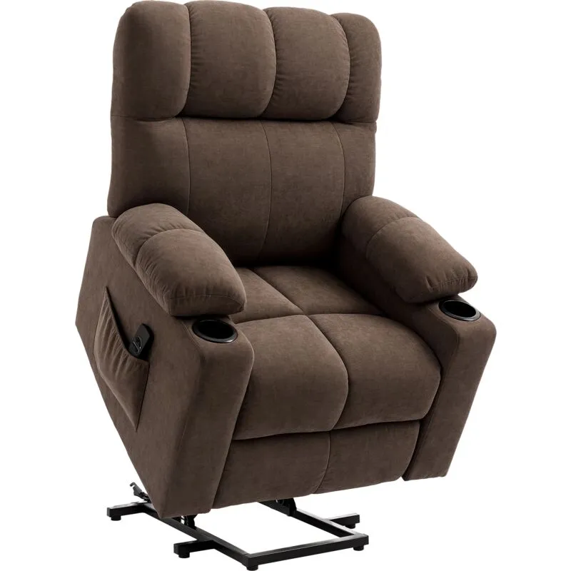 Homcom - Riser Recliner Chair for the Elderly Heavy Duty Lift Chair w/ Remote Dark brown