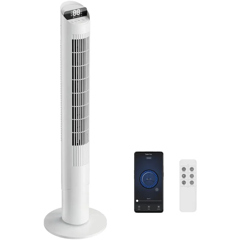 Homcom Tower Fan WiFi App Control 101.8 cm White