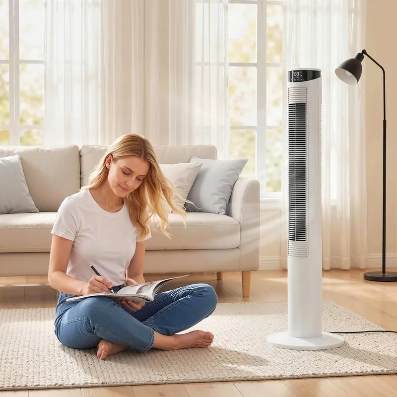 Homcom Tower Fan with WiFi Control 116 cm in White - White