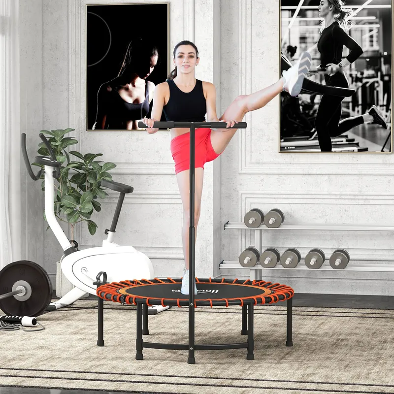 Homcom Trampoline Outdoor Bouncer Jumper Adjustable Handle in Orange - Orange