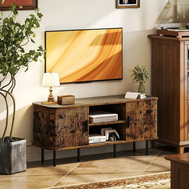Homcom TV Unit for Living Room, TV Stand in Brown Brown