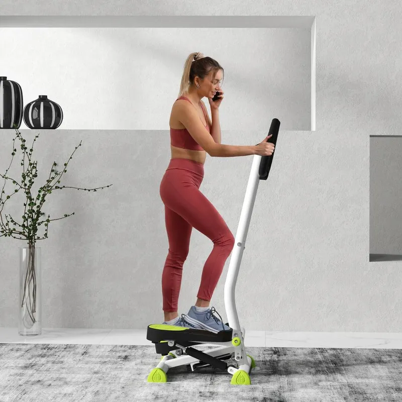 Homcom Twister Stepper Step Machine w/ LCD Screen in White - White