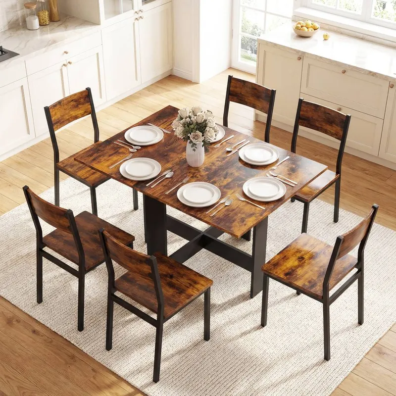 Homcom Wooden Folding Table Writing Desk in Brown Brown