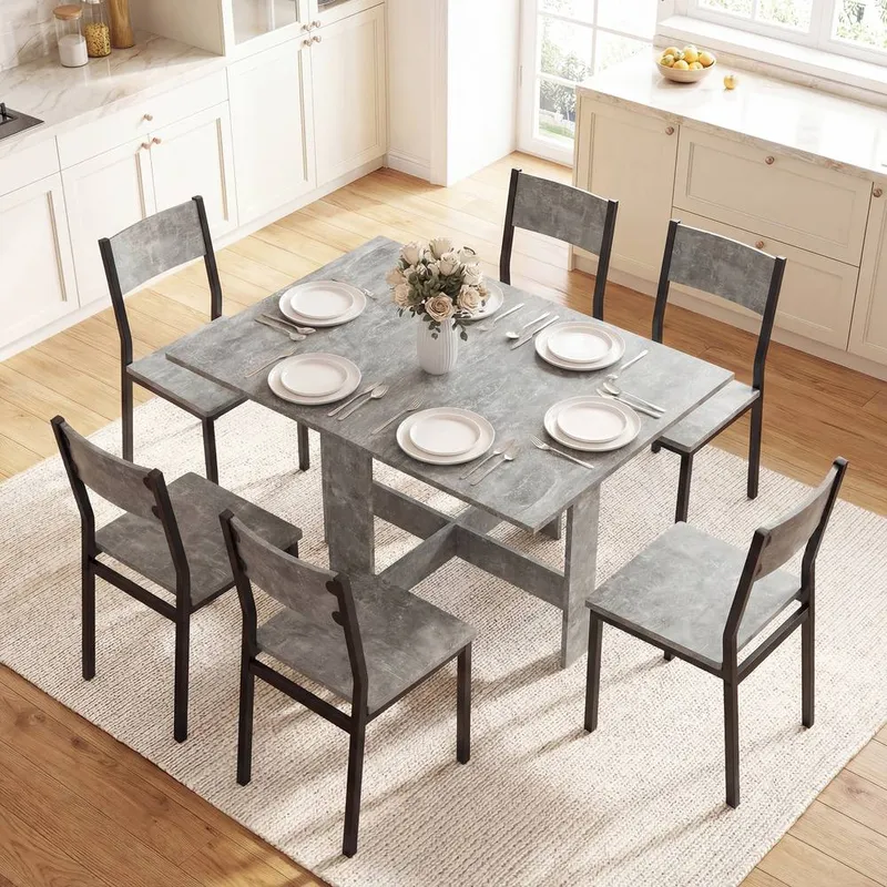 Homcom Wooden Folding Table Writing Desk in Grey - Grey