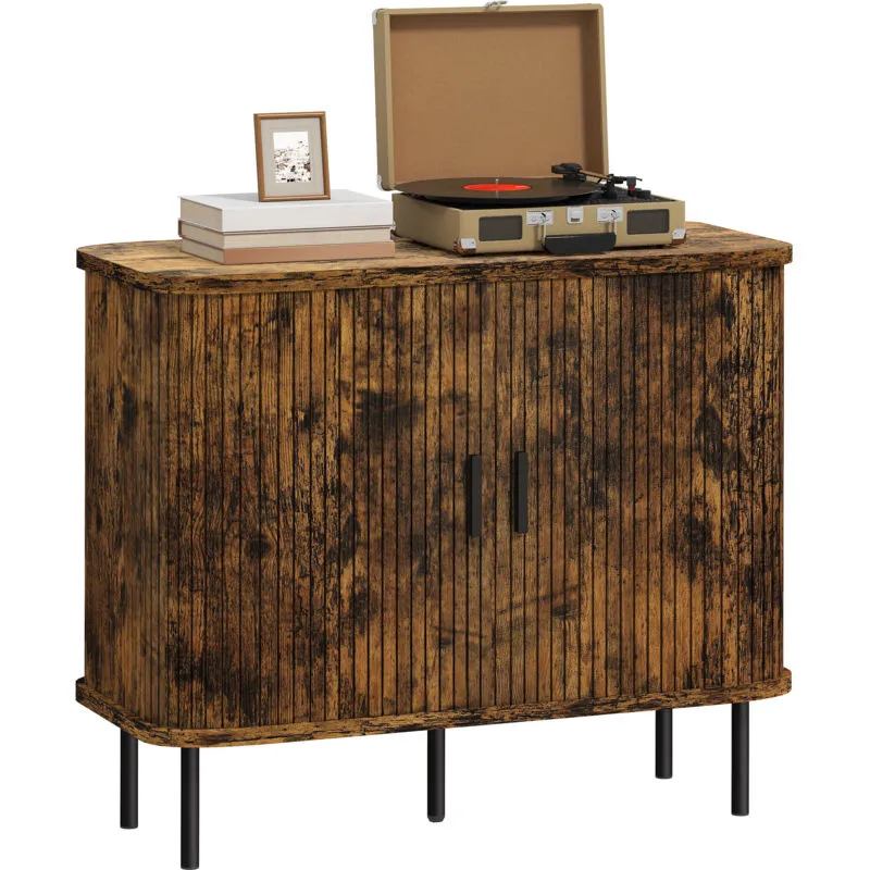 Sideboard Storage Cabinet with Sliding Doors Rustic Brown - Homcom