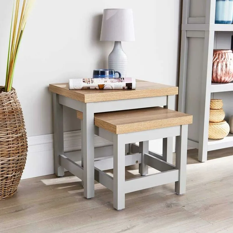 Avon Nest of 2 Square Tables - Grey