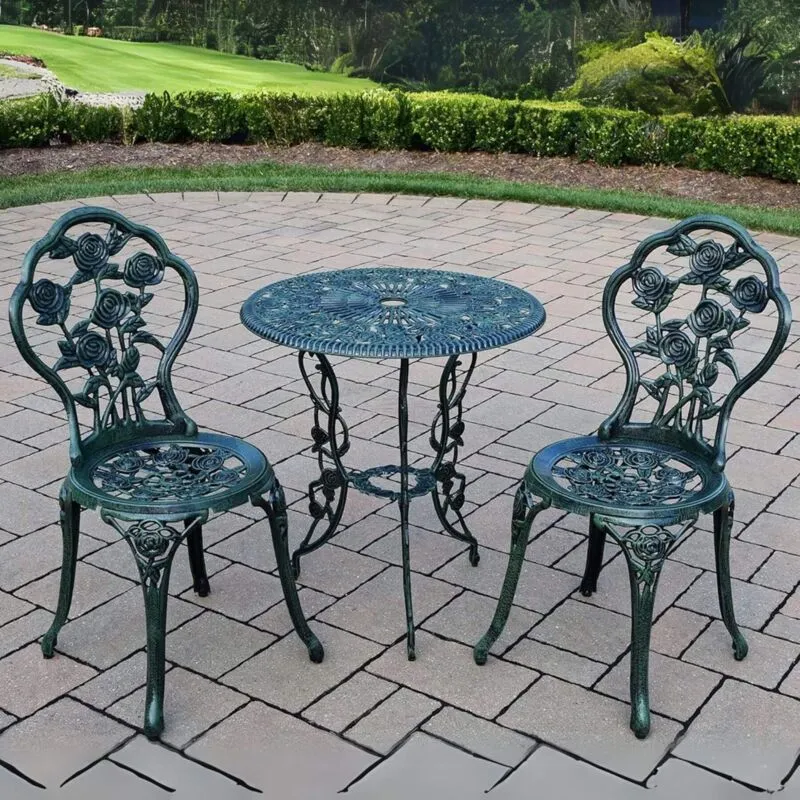 Rose Floral Design Bistro Set - Green