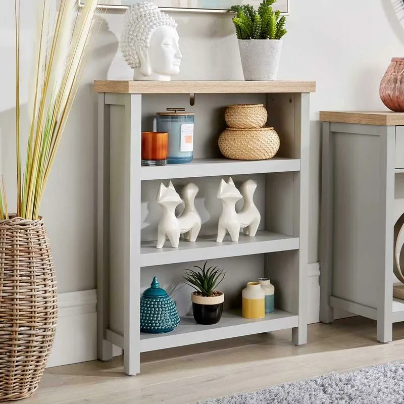 Avon Low 3 Tier Bookcase - Grey