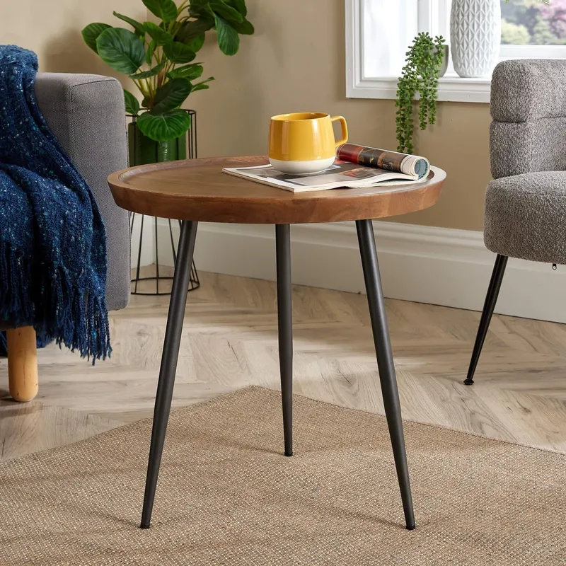 Manhattan Solid Mango Wood & Iron Coffee Table - Small