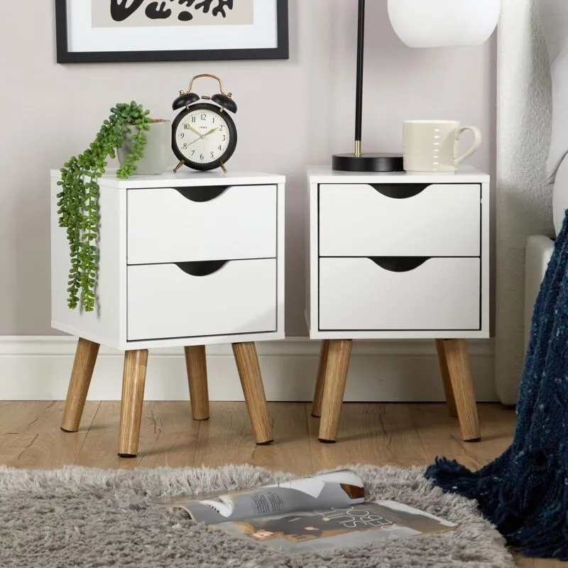 Boden Pair of Bedsides - 2 Storage Drawers White