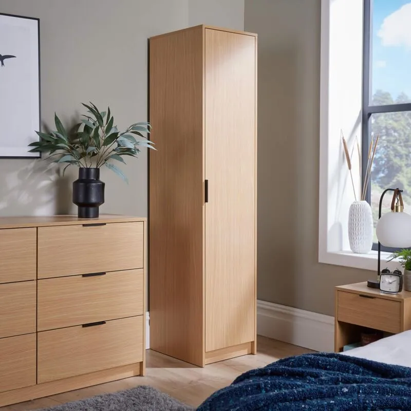 Phoenix Compact 1 Door Wardrobe - Oak Effect