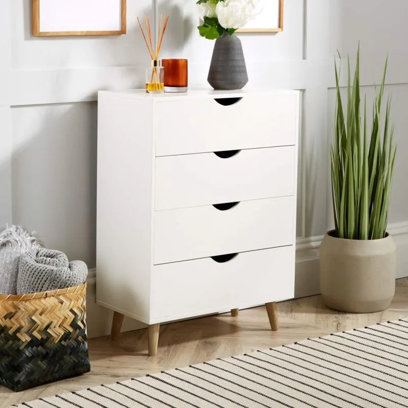 Home Source Sideboard Chest Drawers TV Stand Bedside Living Room Boden in White White