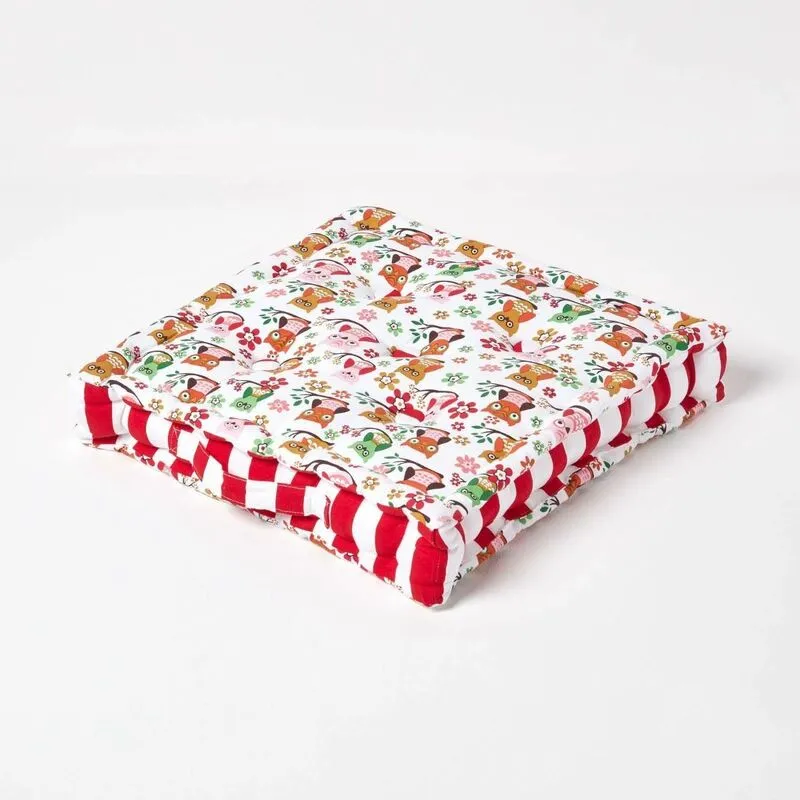 Cotton Owl Floor Cushion, 40 x 40 cm - Homescapes