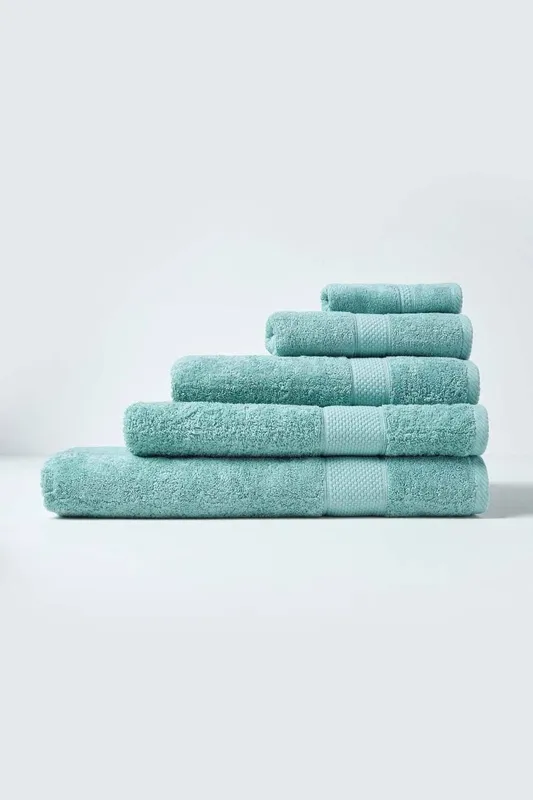Turkish Cotton Bath Sheet, Sea Green - Homescapes