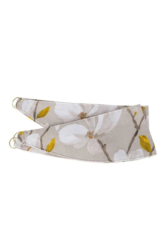 Homescapes Anita Floral Tie Back Pair in Yellow Yellow