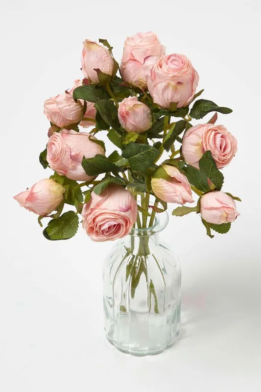 Homescapes Artificial Bouquet of Roses in Pink Pink
