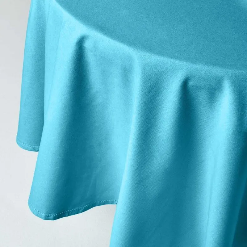 Homescapes Blue Cotton Round Tablecloth 180 cm