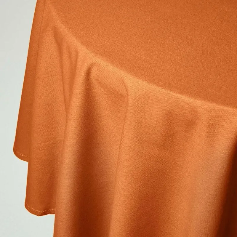 Homescapes Burnt Orange Cotton Round Tablecloth 180 cm