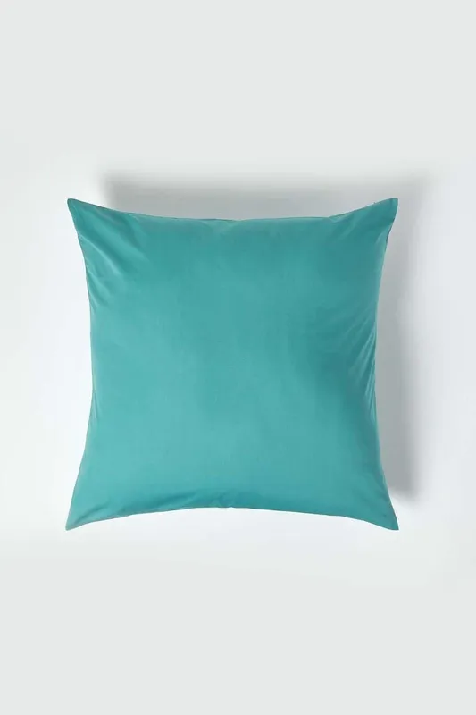 Homescapes Continental Egyptian Cotton Pillowcase 200 TC, 80 x 80 cm in Teal Teal 80 x 80 cm