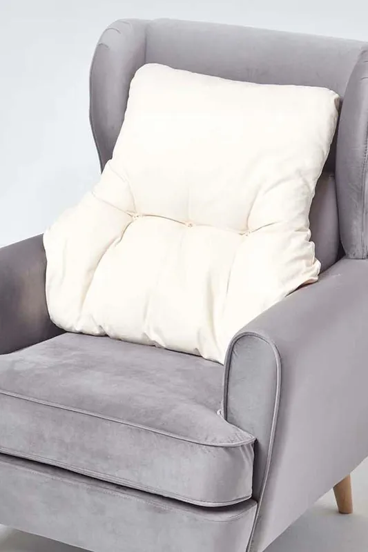 Homescapes Unisex Cotton Back Support Cushion in Cream Cream female