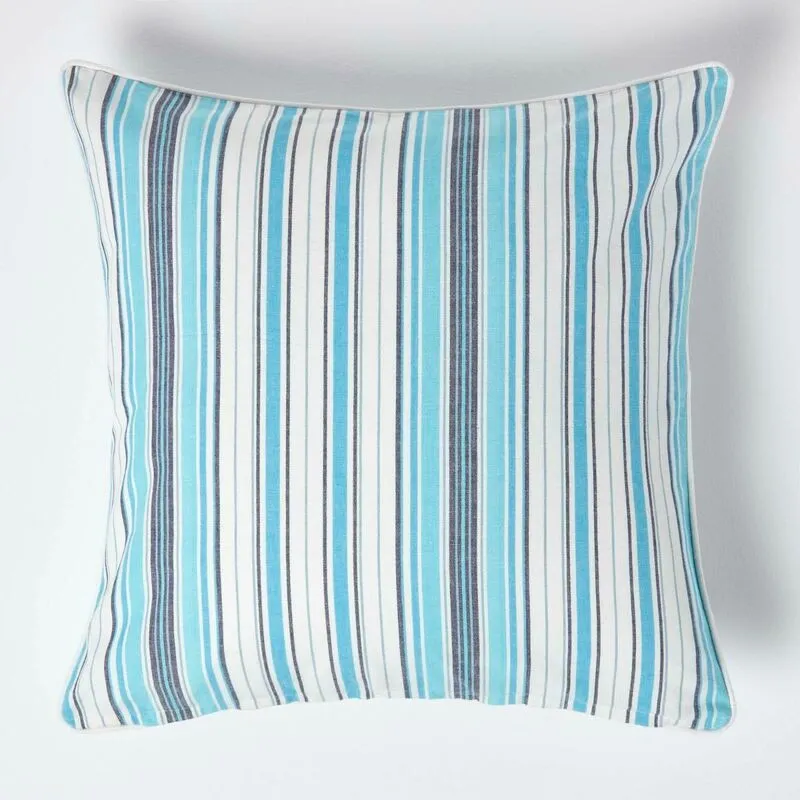 Homescapes - Cotton New England Stripe Cushion Cover, 60 x 60 cm
