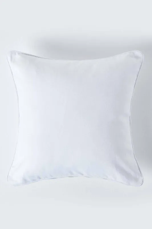 Homescapes Cotton Plain Cushion Cover in Off White Size: 60cm x 60cm - Off White