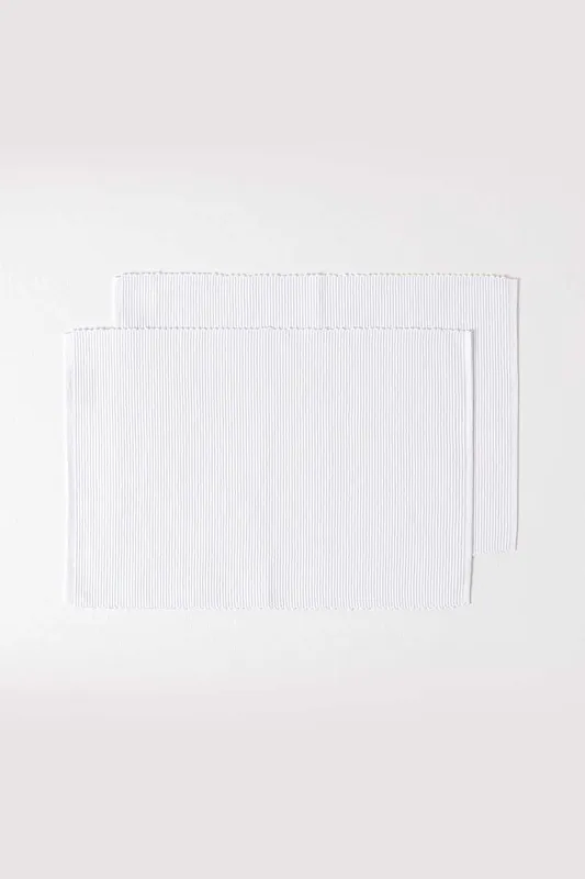 Homescapes Cotton Plain Pack of 2 Placemats in White White
