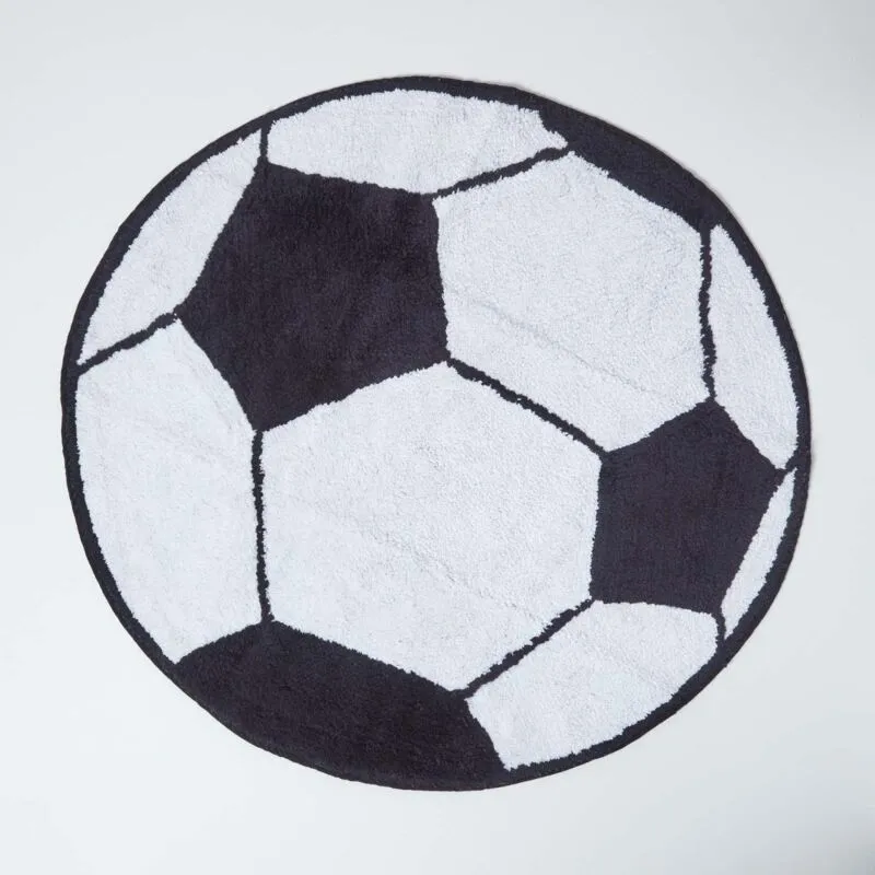 Homescapes - Cotton Tufted Washable Football Children Rug, 80 cm