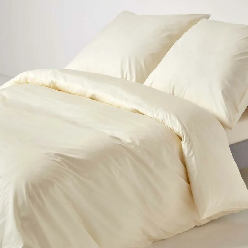 Homescapes Unisex Continental Egyptian Cotton Duvet Cover Set 200 TC in Cream Size: EU Double Cream EU Double female
