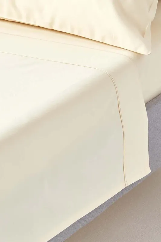 Homescapes Cream Egyptian Cotton Flat Sheet 1000 Thread Count, Double - Cream