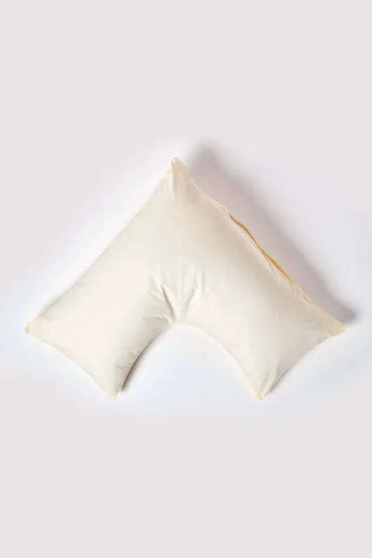 Homescapes Egyptian Cotton V Shaped Pillowcase 200 TC in Cream - Cream