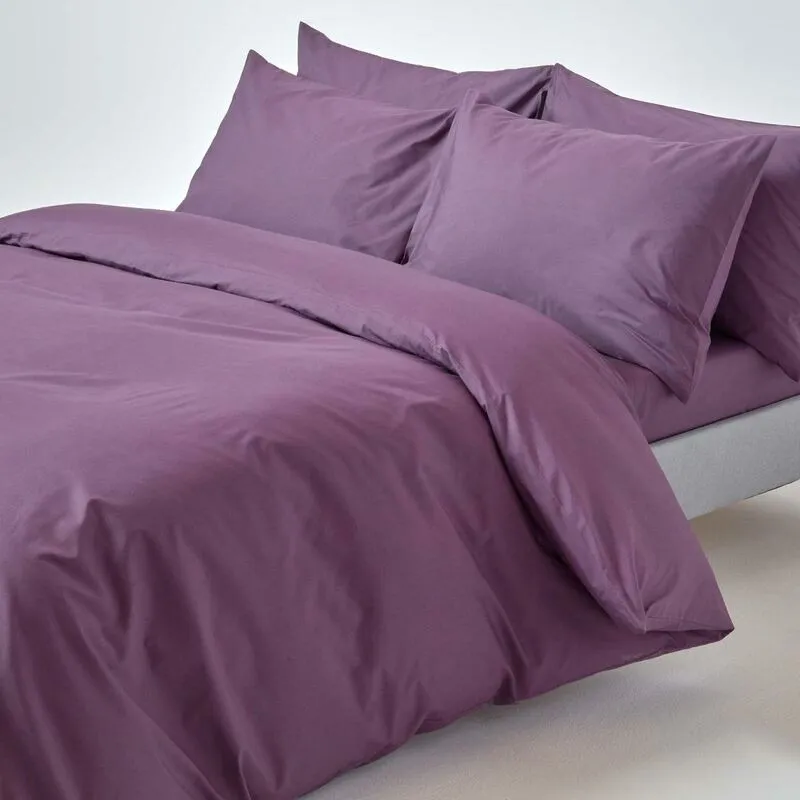 Homescapes - Grape Egyptian Cotton Duvet Cover Set 200 Thread Count, Single - Grape