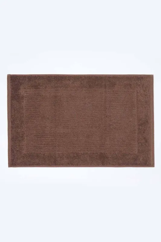 Homescapes - Imperial Plain Cotton Chocolate Bath Mat - Brown - Brown