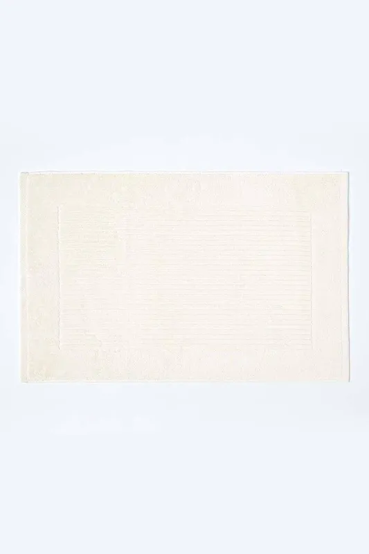 Homescapes Imperial Plain Cotton Bath Mat in Cream - Cream