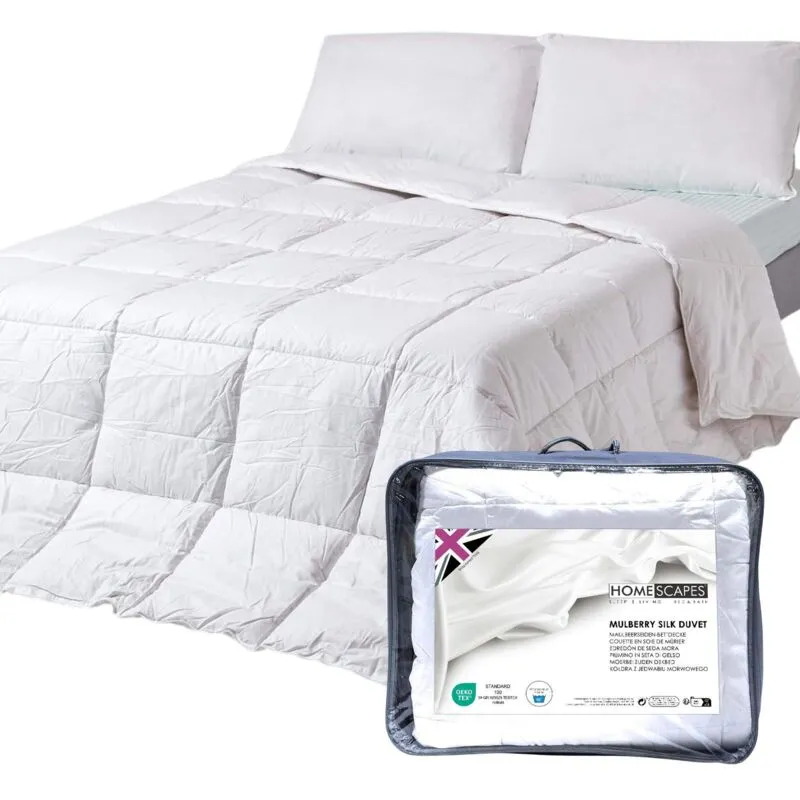Homescapes - Indulgent Pure Mulberry Silk Blend 13.5 Tog Autumn/Winter Duvet, Double