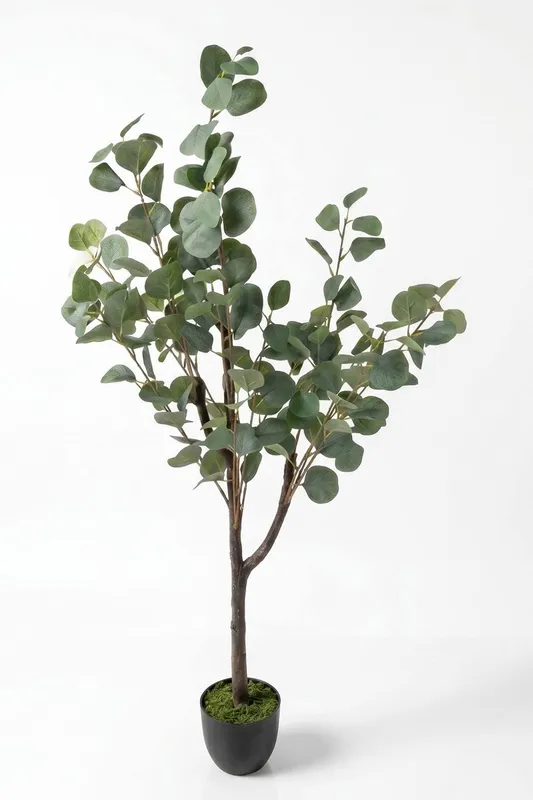 Homescapes Luxury Artificial Eucalyptus Tree, 100cm in Green - Green