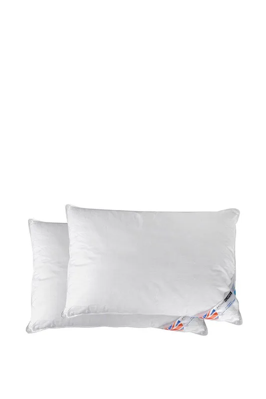Homescapes Luxury Hotel Quality Super Microfibre Pillow Pair in White White
