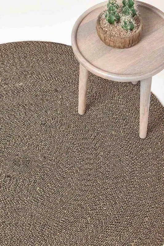 Homescapes Melange Braided Round Rug in Natural Size: 150cm diameter - Natural