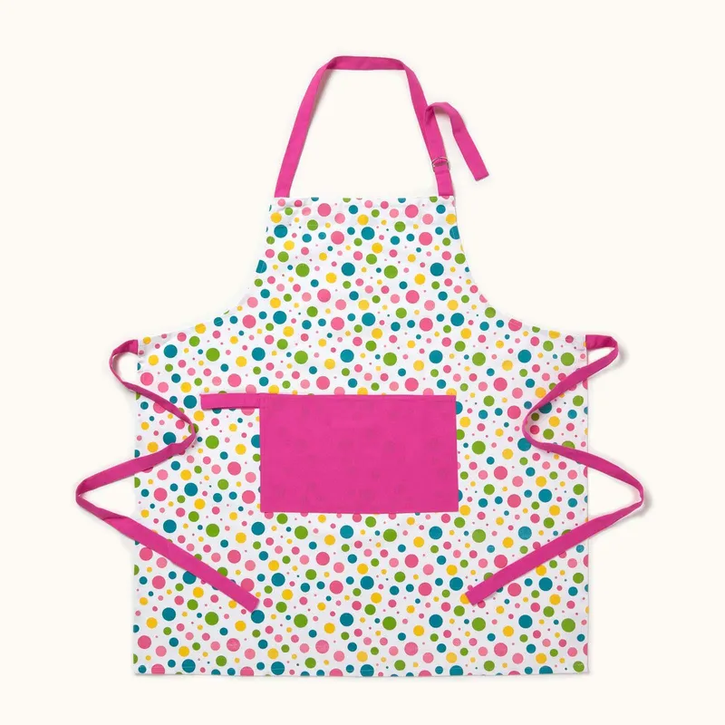 Homescapes Multi Colour Polka Dot Cotton Apron - Multicolor