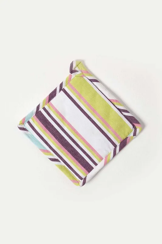 Homescapes Osaka Purple Stripe Cotton Pot Holder - Purple