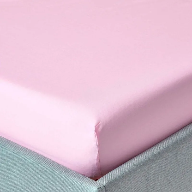 Homescapes - Pink Egyptian Cotton Fitted Sheet 200 Thread Count, Single - Pink