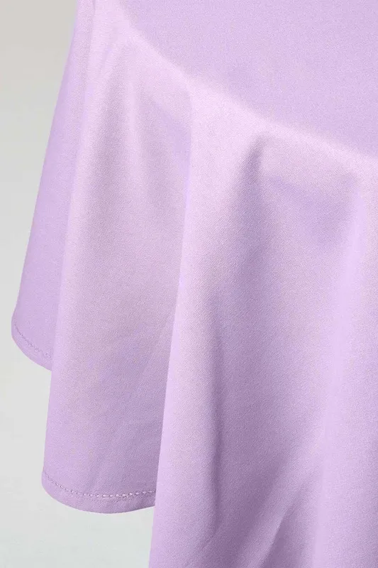 Homescapes Plain Cotton Round Tablecloth, 178 cm in Mauve Mauve