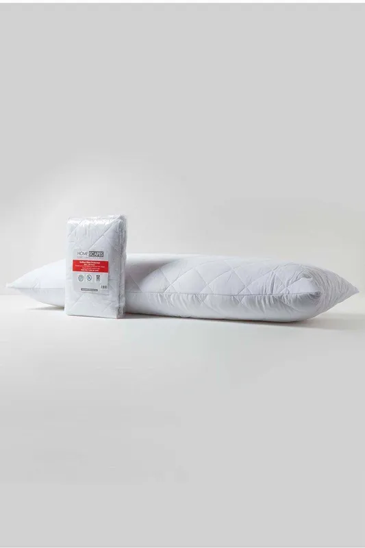 Homescapes Quilted Body Pillow Protector in White White