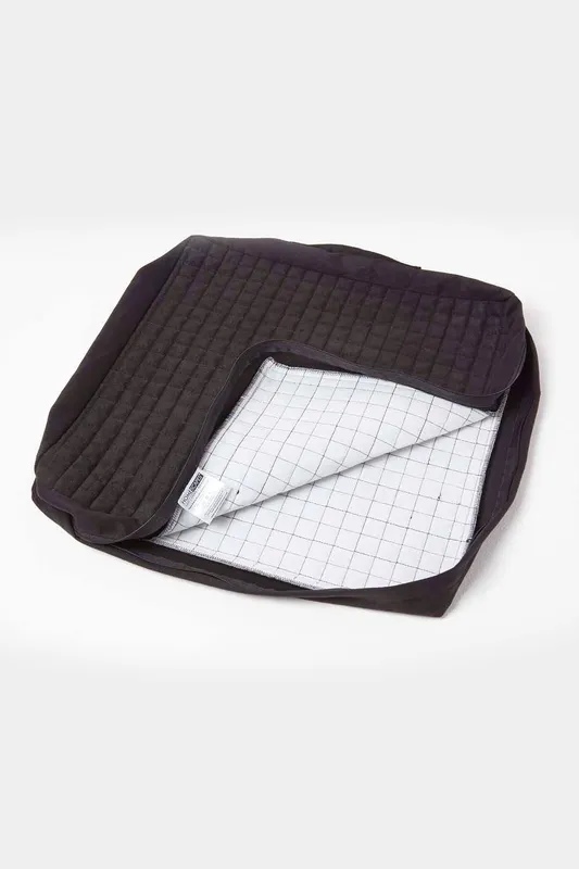 Homescapes - Black Quilted Polyester Armchair Booster Cushion Cover