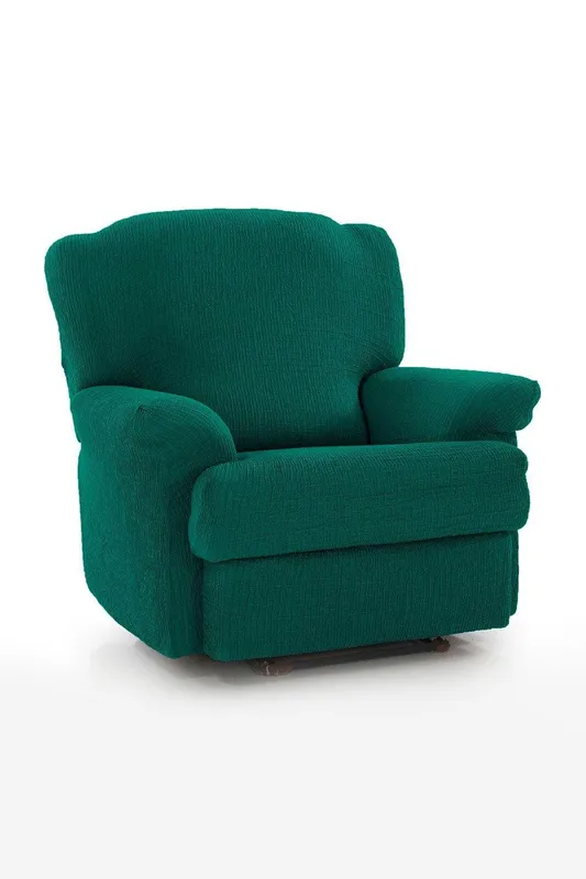 Homescapes Unisex Recliner Seat 'Iris' Armchair Cover Elasticated Slipcover Protector in Green Green female