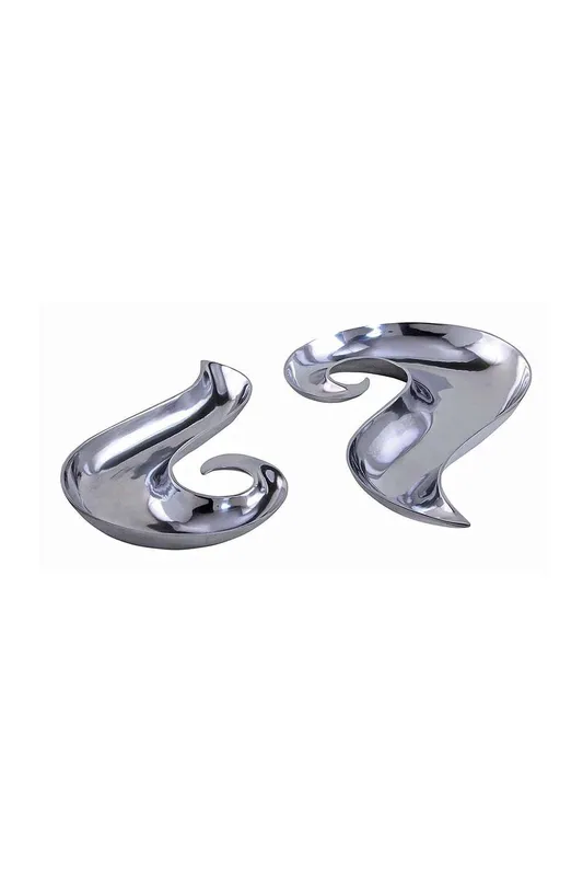 Set of Two Beautiful Swirls Decorative Aluminium Bowl / Dish - Homescapes