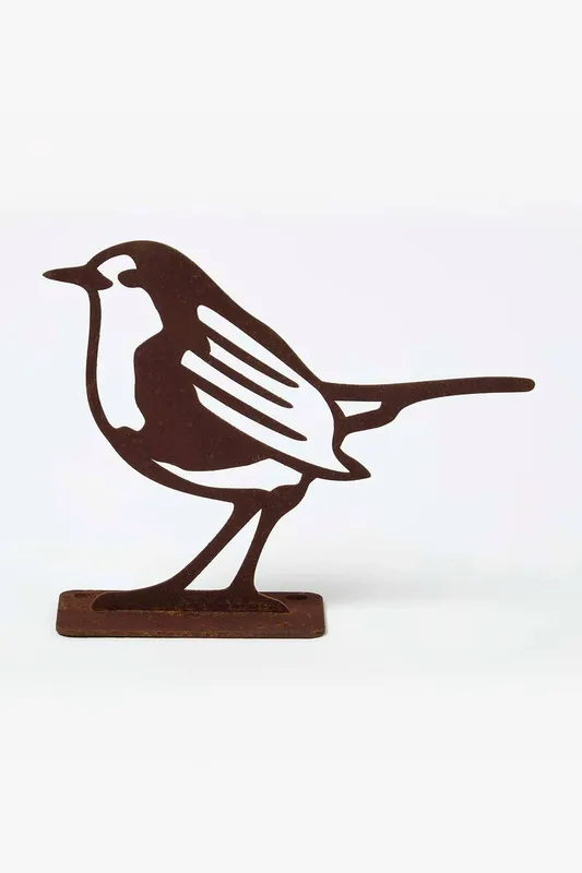 Homescapes Steel Robin Fence Topper in Brown Brown