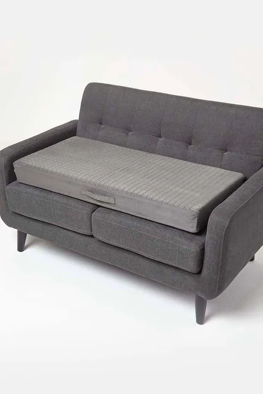 Homescapes Suede Orthopaedic Foam 2 Seater Booster Cushion in Grey Grey