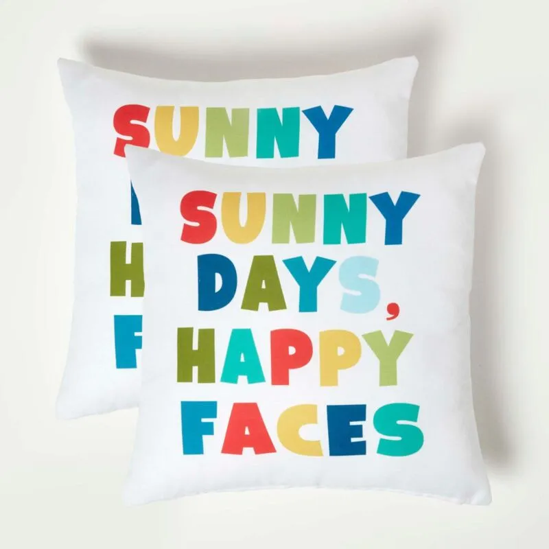 Homescapes - Sunny Days Outdoor Cushion 45 x 45 cm, Set of 2